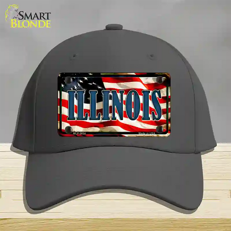 Illinois USA Novelty License Plate Hat Cotton / Charcoal