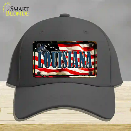 Louisiana USA Novelty License Plate Hat Cotton / Charcoal