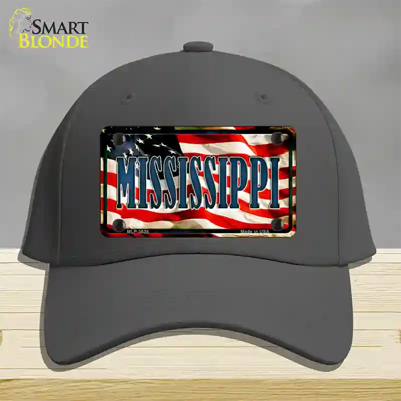 Mississippi USA Novelty License Plate Hat Cotton / Charcoal