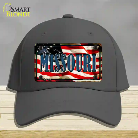 Missouri USA Novelty License Plate Hat Cotton / Charcoal