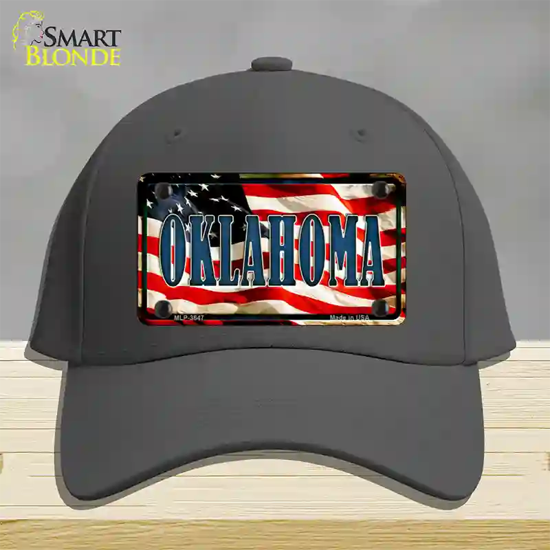 Oklahoma USA Novelty License Plate Hat Cotton / Charcoal