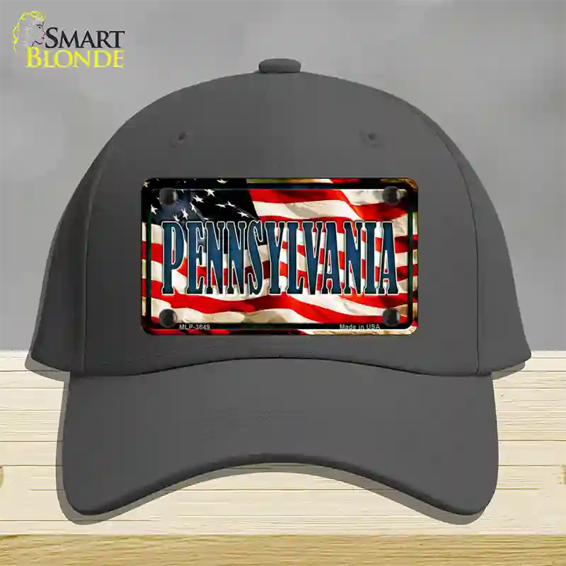 Pennsylvania USA Novelty License Plate Hat Cotton / Charcoal