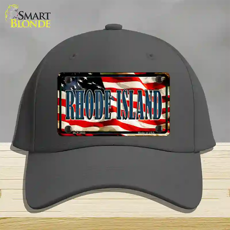 Rhode Island USA Novelty License Plate Hat Cotton / Charcoal