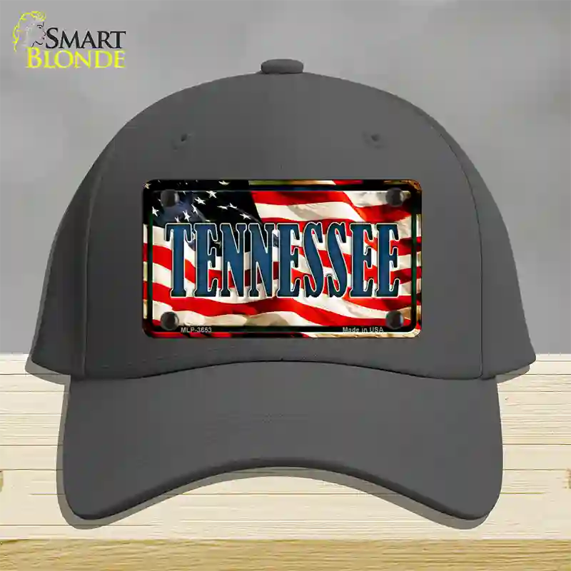 Tennessee USA Novelty License Plate Hat Cotton / Charcoal