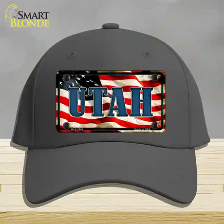 Utah USA Novelty License Plate Hat Cotton / Charcoal