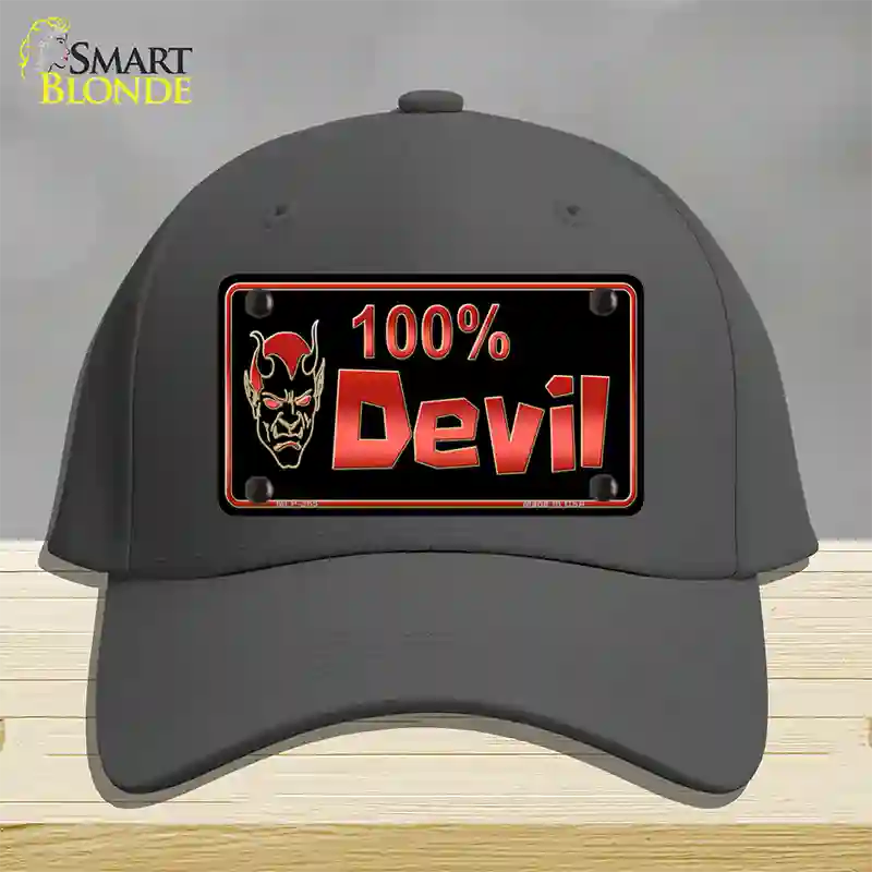 100% Devil Novelty License Plate Hat Cotton / Charcoal