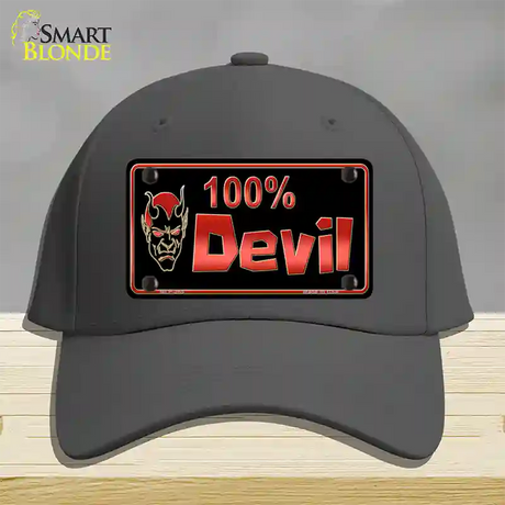 100% Devil Novelty License Plate Hat Cotton / Charcoal