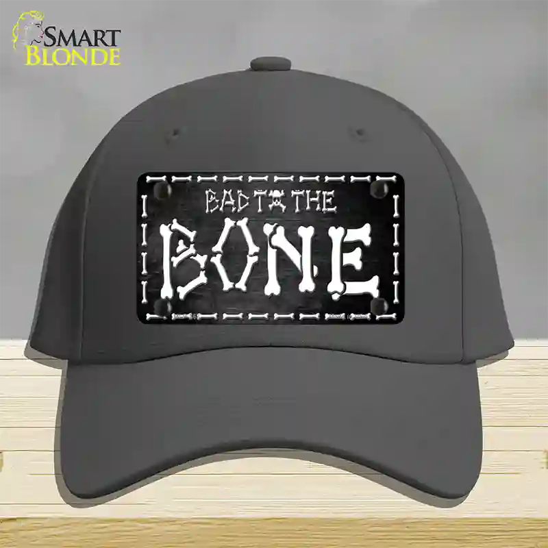 Bad To The Bone Skull Novelty License Plate Hat Cotton / Charcoal