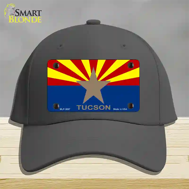 Tucson Arizona State Flag Novelty License Plate Hat Cotton / Charcoal