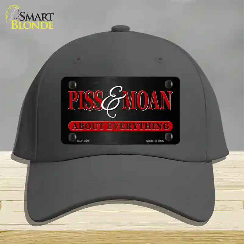 Piss & Moan Novelty License Plate Hat Cotton / Charcoal