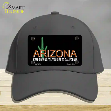 Arizona Keep Driving Novelty License Plate Hat Cotton / Charcoal