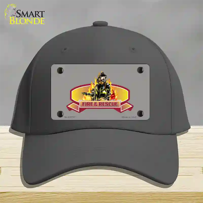 Fire Rescue Novelty License Plate Hat Cotton / Charcoal