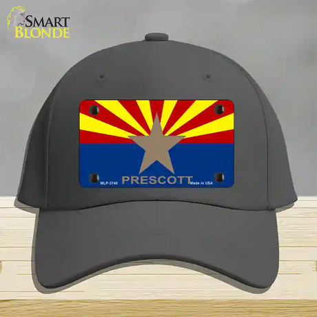 Prescott Arizona State Flag Novelty License Plate Hat Cotton / Charcoal