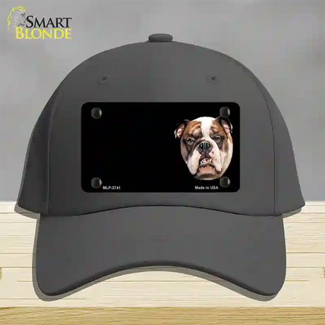 Bull Dog Offset Novelty License Plate Hat Cotton / Charcoal