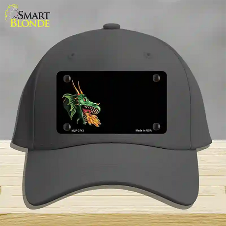 Dragon Offset Customizable Novelty License Plate Hat Cotton / Charcoal