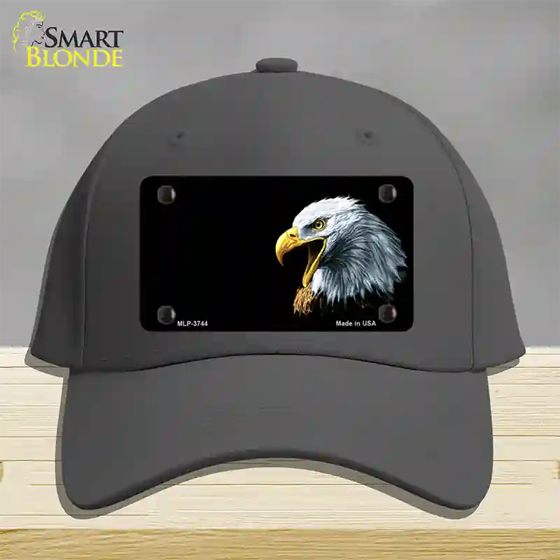 Bald Eagle Offset Novelty License Plate Hat Cotton / Charcoal