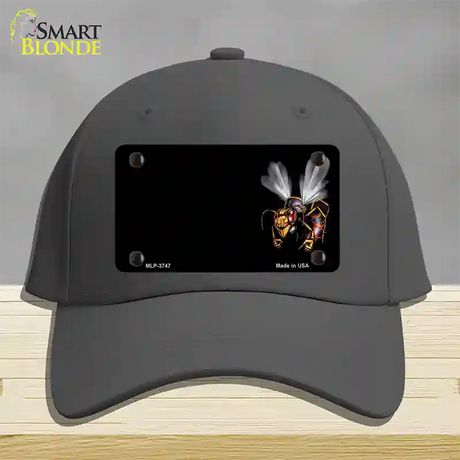 Hornet Offset Novelty License Plate Hat Cotton / Charcoal