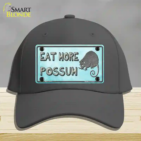 Eat More Possum Novelty License Plate Hat Cotton / Charcoal