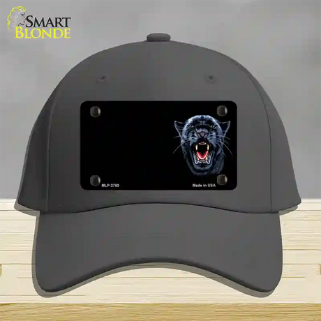 Panther Offset Novelty License Plate Hat Cotton / Charcoal