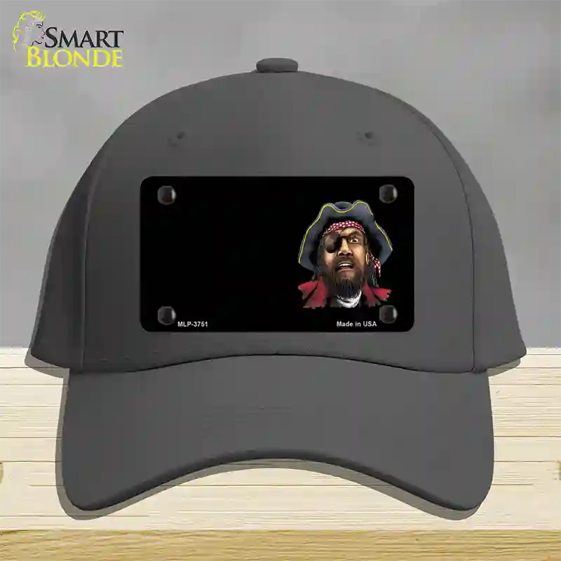 Pirate Offset Novelty License Plate Hat Cotton / Charcoal