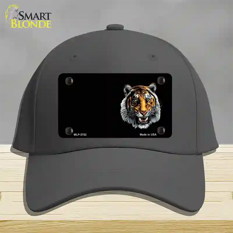 Tiger Offset Novelty License Plate Hat Cotton / Charcoal