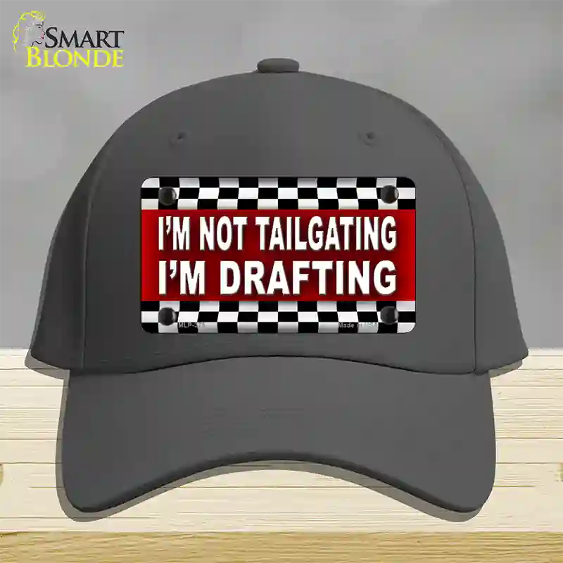 Not Tailgating Drafting Novelty License Plate Hat Cotton / Charcoal