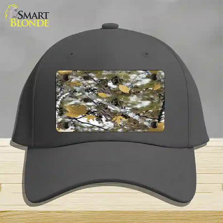 Real Leaf Camouflage Novelty License Plate Hat Cotton / Charcoal