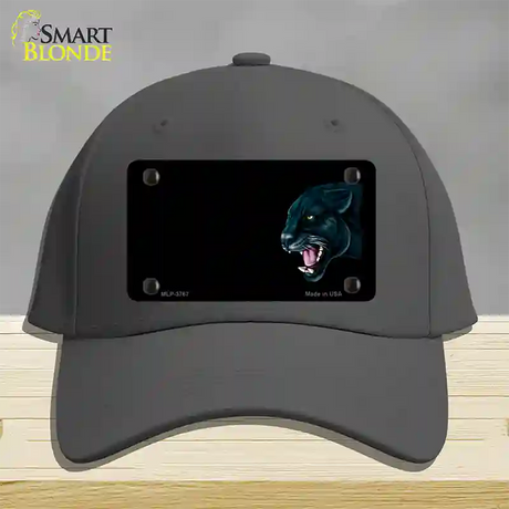 Panther Offset Profile Novelty License Plate Hat Cotton / Charcoal