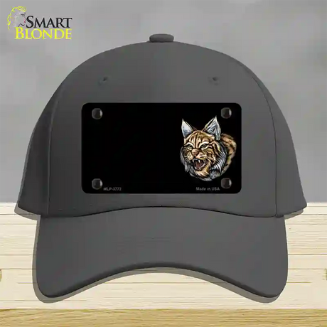 Bobcat Offset Novelty License Plate Hat Cotton / Charcoal