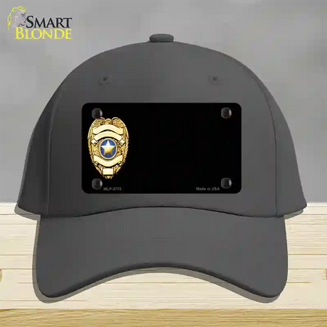 Police Badge Offset Novelty License Plate Hat Cotton / Charcoal