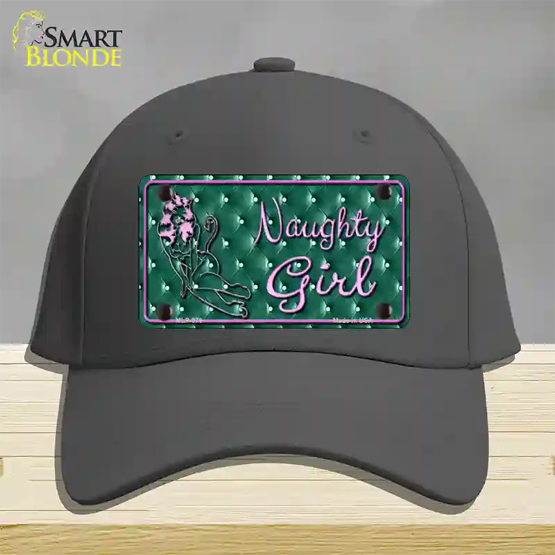 Naughty Girl Novelty License Plate Hat Cotton / Charcoal