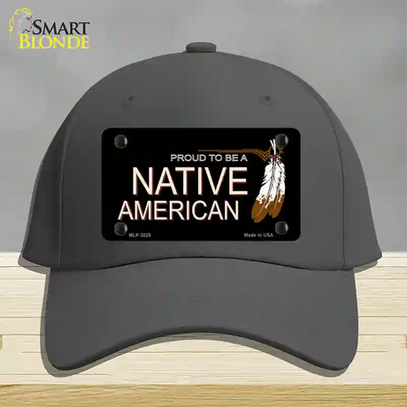 Proud To Be A Native American Novelty License Plate Hat Cotton / Charcoal