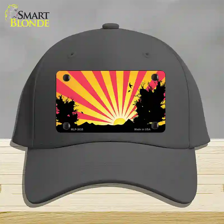 Southwest Red Sunset Novelty License Plate Hat Cotton / Charcoal