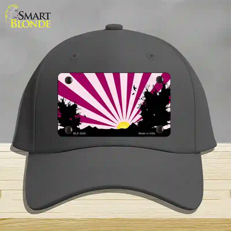 Southwest Pink Sunset Novelty License Plate Hat Cotton / Charcoal