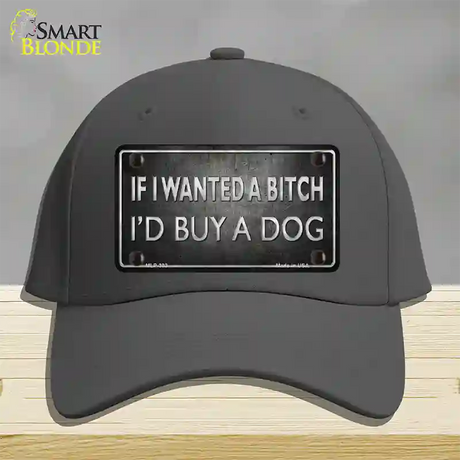 I Would Buy A Dog Novelty License Plate Hat Cotton / Charcoal