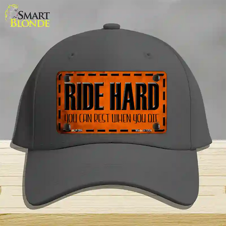 Ride Hard Novelty License Plate Hat Cotton / Charcoal