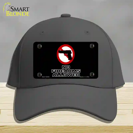 No Firearms Allowed Novelty License Plate Hat Cotton / Charcoal