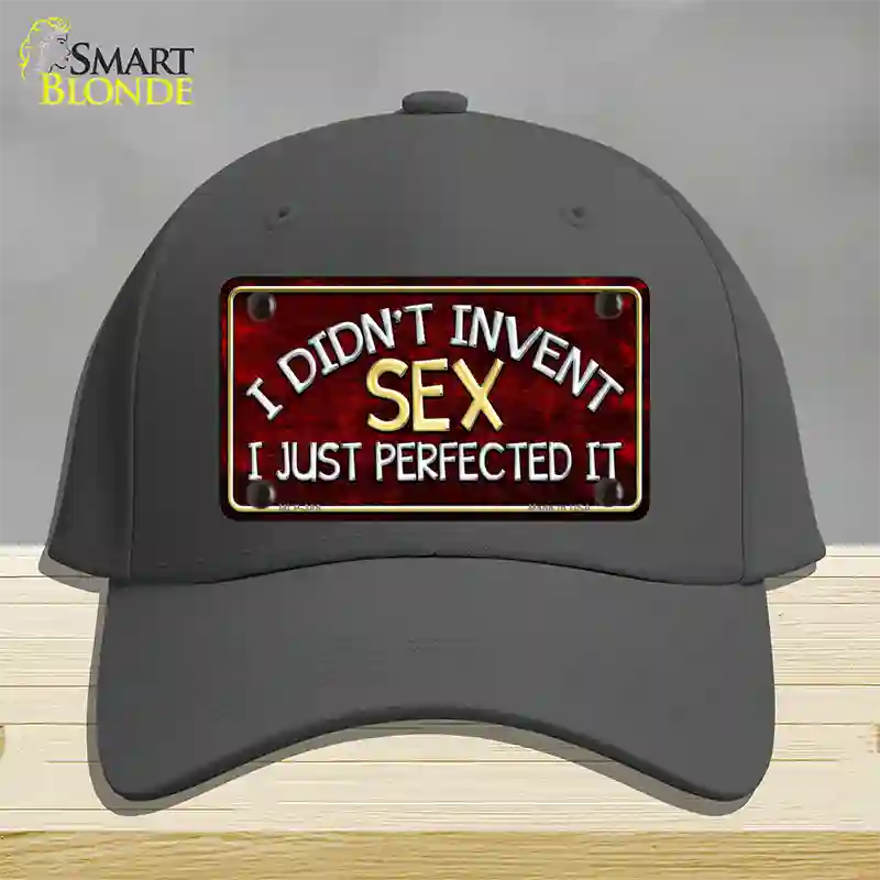 Didnt Invent Sex Novelty License Plate Hat Cotton / Charcoal