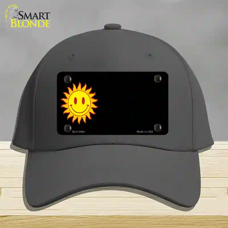 Sun Smiley Offset Novelty License Plate Hat Cotton / Charcoal