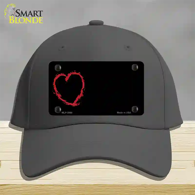 Heart Offset Novelty License Plate Hat Cotton / Charcoal