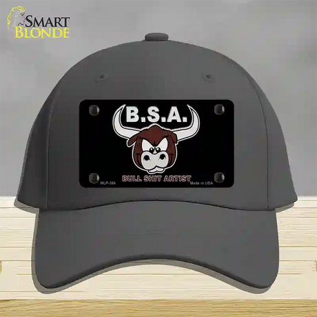 Bull Shit Artist Novelty License Plate Hat Cotton / Charcoal