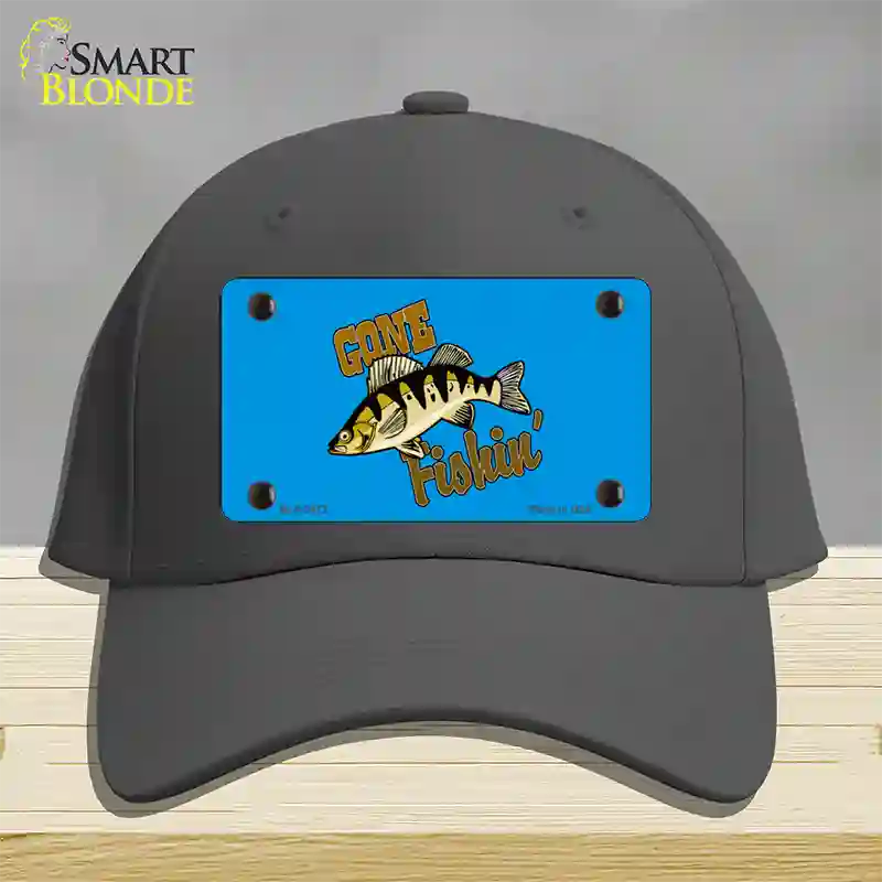 Gone Fishin Novelty License Plate Hat Cotton / Charcoal