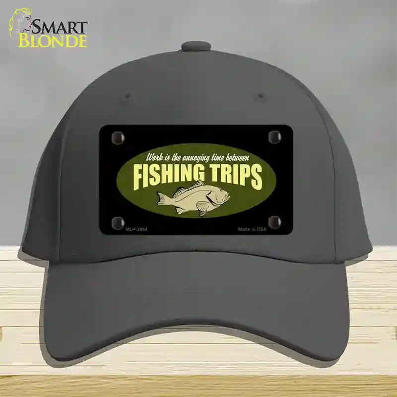 Fishing Trips Novelty License Plate Hat Cotton / Charcoal