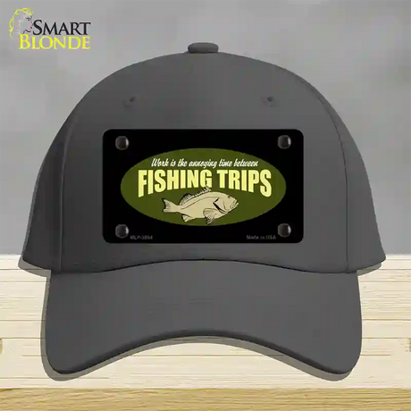 Fishing Trips Novelty License Plate Hat Cotton / Charcoal