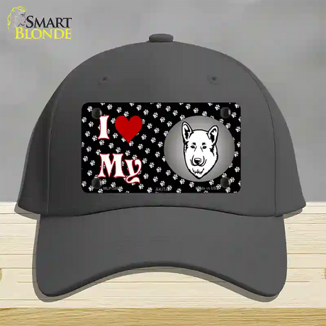 I Love My Akita Novelty License Plate Hat Cotton / Charcoal