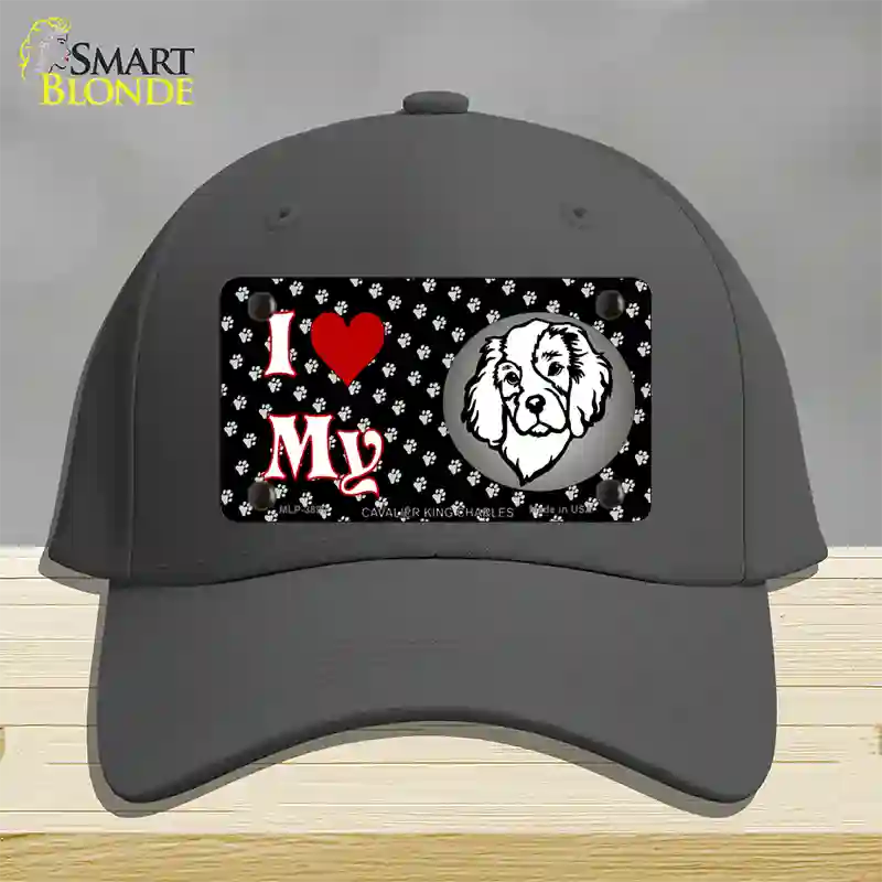 I Love My Cavalier King Charles Novelty License Plate Hat Cotton / Charcoal