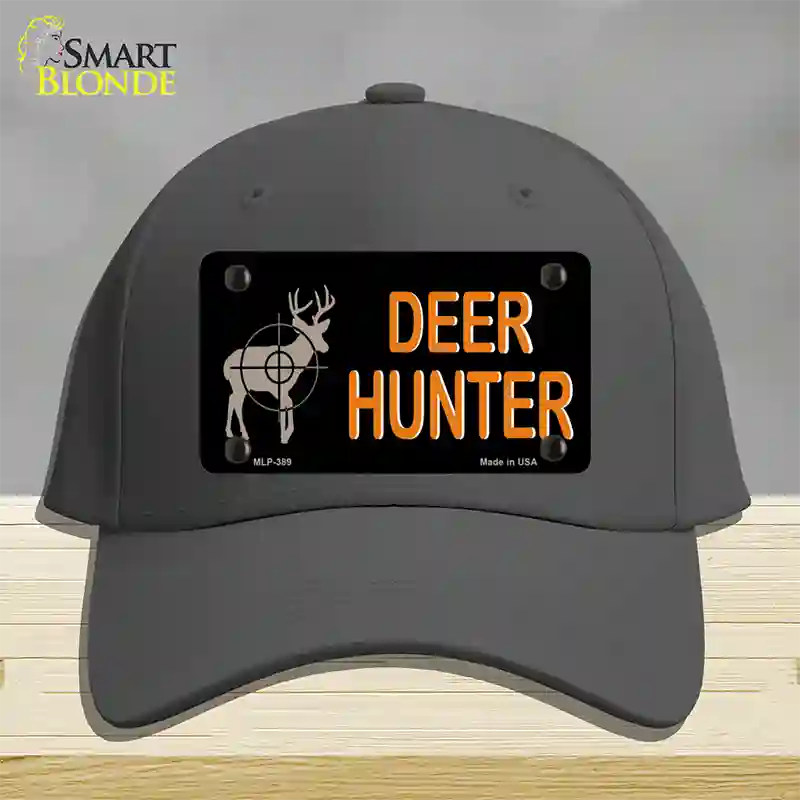 Deer Hunter Novelty License Plate Hat Cotton / Charcoal