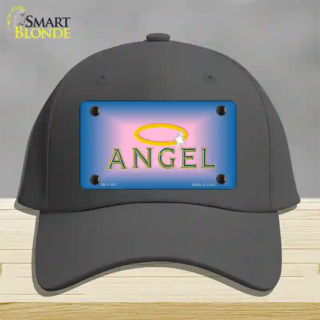 Angel Novelty License Plate Hat Cotton / Charcoal