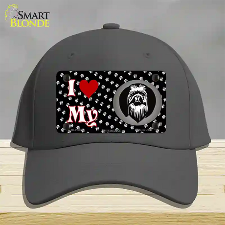 I Love My Pekingese Novelty License Plate Hat Cotton / Charcoal