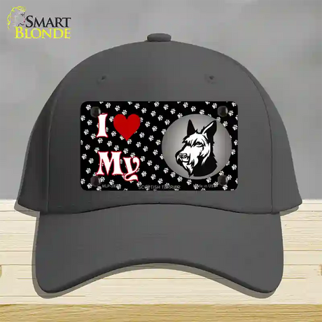 I Love My Scottish Terrier Novelty License Plate Hat Cotton / Charcoal